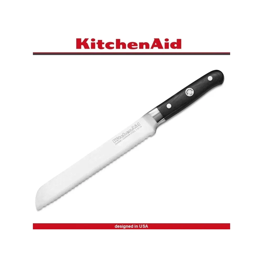 Нож Knife для хлеба, лезвие 20 см, KitchenAid-0