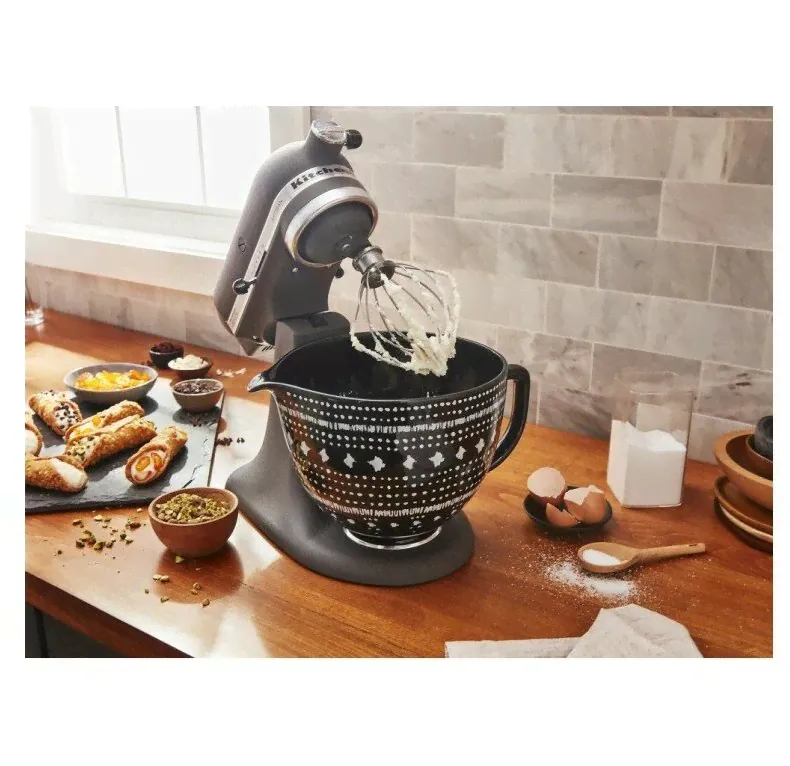 Чаша керамическая 4.7 л KitchenAid, гобелен, Чаша керамическая 4.7 л KitchenAid, гобелен, 5KSM2CB5TPA-1
