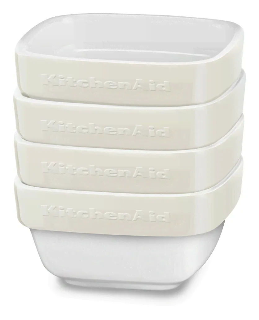Набор керамических чаш для запекания (4 шт.), 0,22 л, кремовый, KBLR04RMAC, KitchenAid