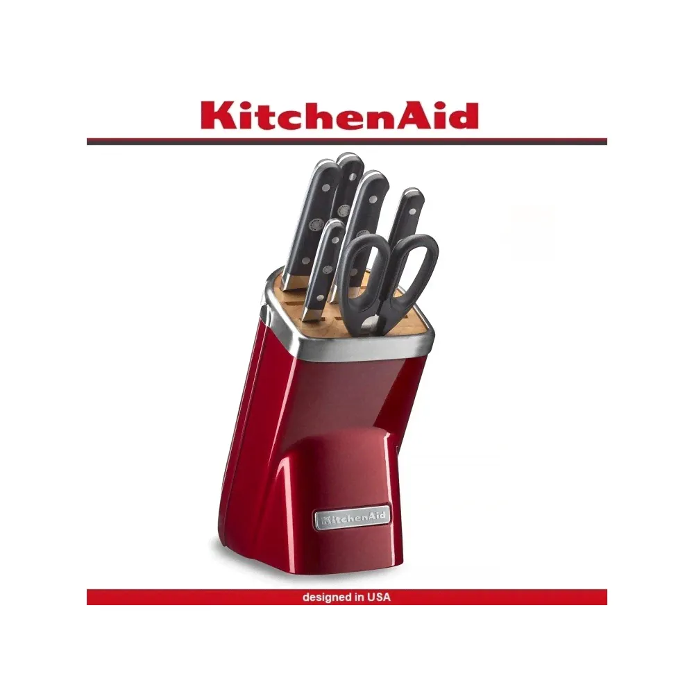 Набор кухонных ножей, 7 предметов, цвет карамельное яблоко, KitchenAid