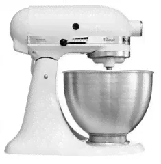Миксер планетарный бытовой KitchenAid 5K45SSEWH, дежа 4.28 л, 3 насадки, белый