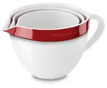 Набор круглых керамических чаш для смешивания (3 шт.), 1,4/1,9/2,8 л, красный, KBLR03NBER, KitchenAid