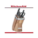 Набор кухонных ножей Natural, 5 предметов, подставка дерево акации, KitchenAid