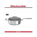 Сковорода-сотейник 3 Ply Steel, 3.1 л, 24 см, сталь 18/10, индукционное дно, KitchenAid